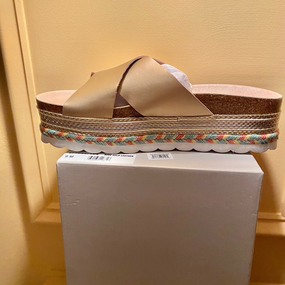 BP, Torri Platform Sandals, 9M Rose gold leather - Picture 4 of 12